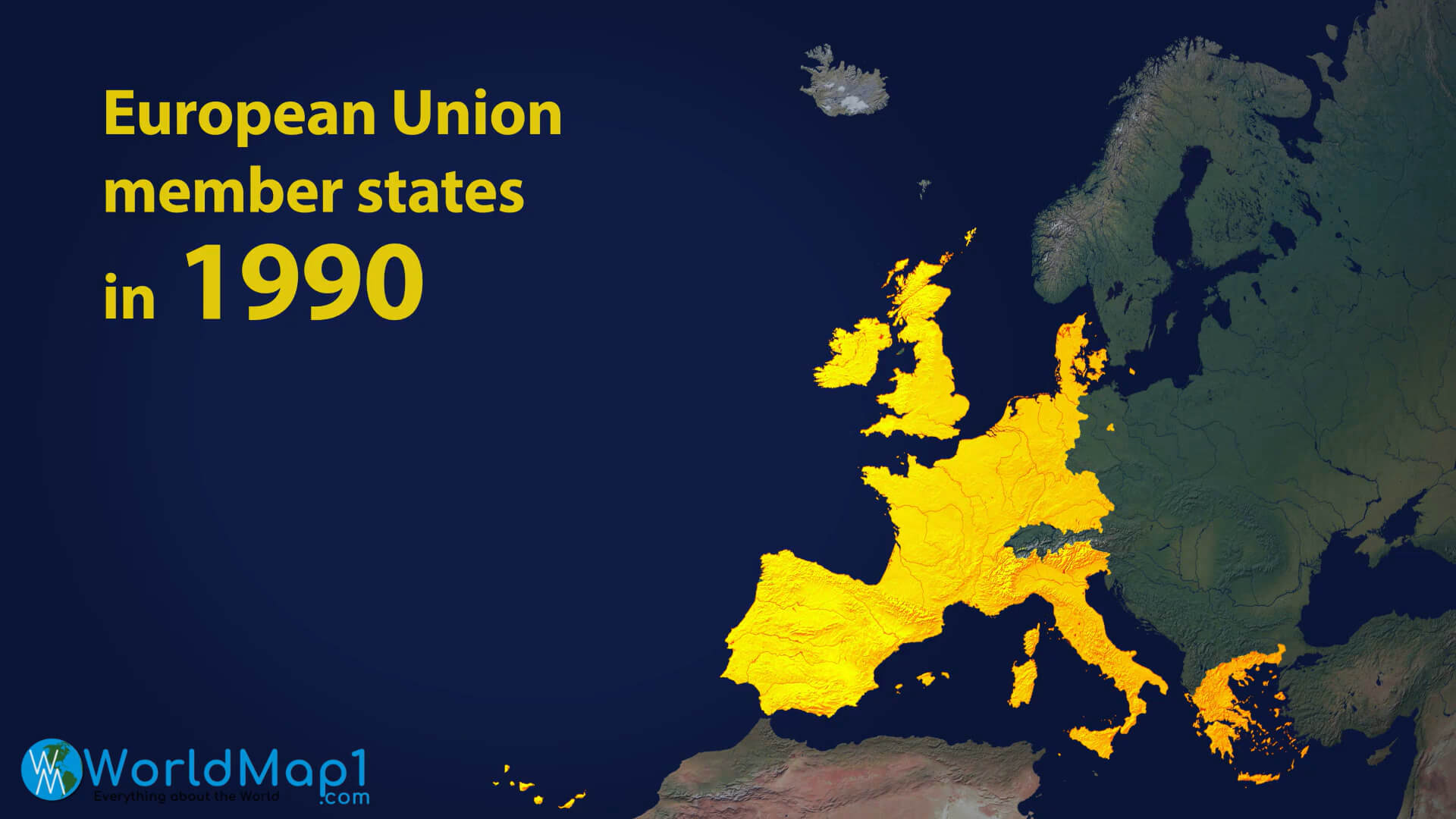Avrupa Birliği Üye Devletleri Haritası 1990